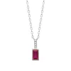 Collier femme argent pendentif pierre rouge Maison de la Bijouterie VW364V45
