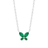 Collier femme argent pendentif papillon vert Maison de la Bijouterie VW3VV445