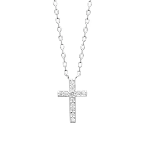 Collier femme argent pendentif croix oxyde Maison de la Bijouterie VW3W5545