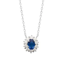 Collier femme argent pierre bleue Maison de la Bijouterie VW36Z545