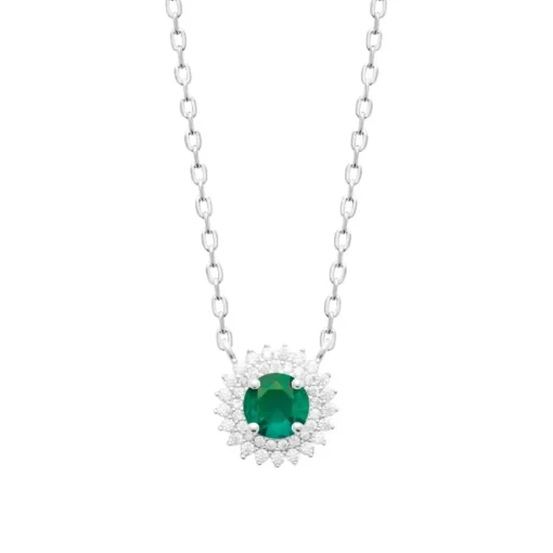 Collier femme argent pierre verte Maison de la Bijouterie VW3UVY45