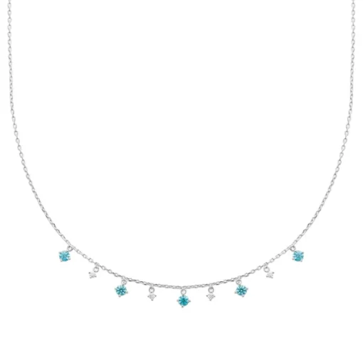 Collier femme argent pierres bleues Maison de la Bijouterie VW3W4W45