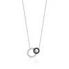Collier femme argent rhodié teinté serti griffe - VWZ5VU45