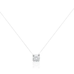 Collier femme argent rhodié blanc serti griffe - VWZ3ZY4Y