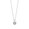 Collier femme argent rhodié blanc serti griffe - VW30W545