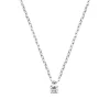 Collier femme argent rhodié blanc serti griffe - VW30W345