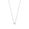 Collier femme argent rhodié blanc serti clos serti classique - VWZ4W040