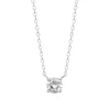 Collier femme argent rhodié blanc serti griffe serti griffe classique - VWZ00Y45