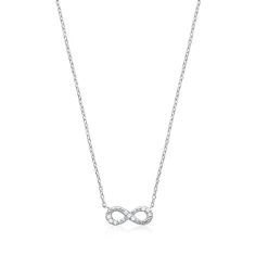 Collier femme argent rhodié blanc serti infini griffe - VWZ4WV45