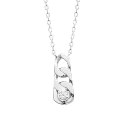 Collier femme argent rhodié blanc serti clos - VW34Z545