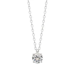 Collier femme argent rhodié blanc serti griffe - VW30W645