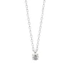 Collier femme argent rhodié blanc serti griffe - VW30W445