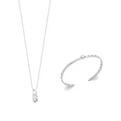 Collier femme argent rhodié blanc serti clos - VW34Z545