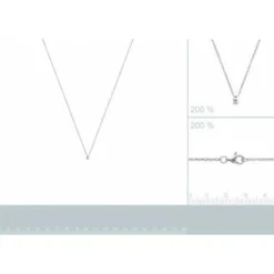 Collier femme argent rhodié blanc serti griffe - VW30W445
