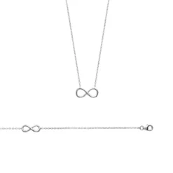 Collier femme argent rhodié blanc serti infini griffe - VWZ4WV45