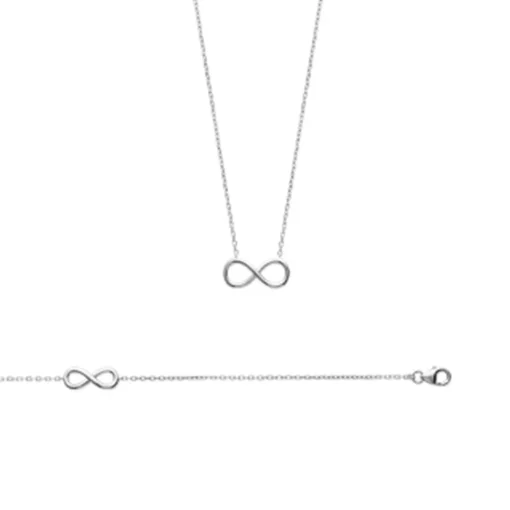 Collier femme argent rhodié blanc serti infini griffe - VWZ4WV45