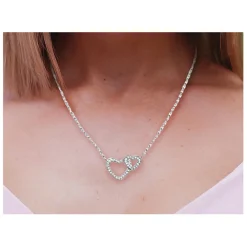 Collier femme argent rhodié blanc micro serti - VWZ6V645