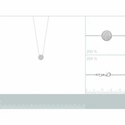 Collier femme argent rhodié blanc serti griffe rond - VWZ45Y45