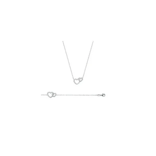 Collier femme argent rhodié blanc micro serti - VWZ6V645