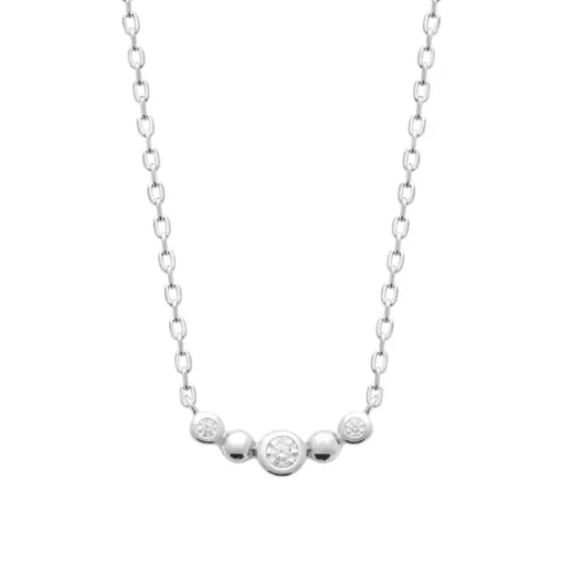 Collier femme argent serti clos oxyde Maison de la Bijouterie VW3W4045