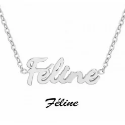 Collier femme Athème - B2689-ARGENT-FELINE Acier Argent