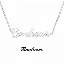 Collier femme Athème - B2689-ARGENT-BONHEUR Acier Argent
