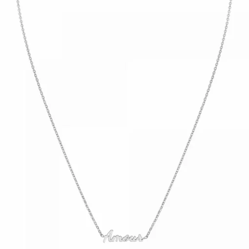 Collier femme Athème - B2689-ARGENT-AMOUR Acier Argent