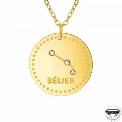 Collier femme Athème - B2449-BELIER Acier Doré