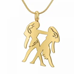 Collier Femme Athème - B2427-GEMEAUX Acier Doré