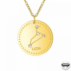 Collier femme Athème - B2449-LION Acier Doré