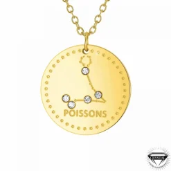 Collier femme Athème - B2449-POISSON Acier Doré