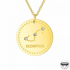 Collier femme Athème - B2449-SCORPION Acier Doré
