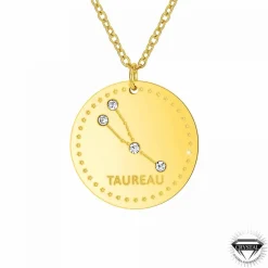 Collier femme Athème - B2449-TAUREAU Acier Doré