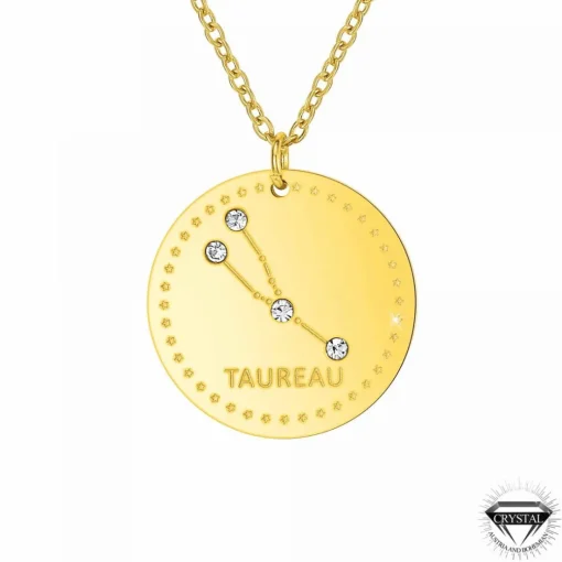 Collier femme Athème - B2449-TAUREAU Acier Doré