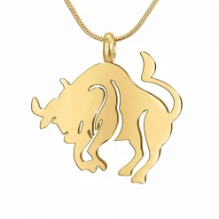 Collier Femme Athème - B2427-TAUREAU Acier Doré