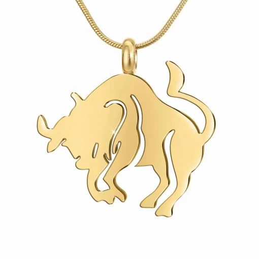 Collier Femme Athème - B2427-TAUREAU Acier Doré