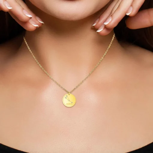 Collier femme Athème - B2449-TAUREAU Acier Doré