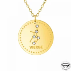 Collier femme Athème - B2449-VIERGE Acier Doré