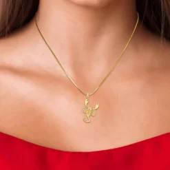Collier Femme Athème B2427-SCORPION - Acier Doré