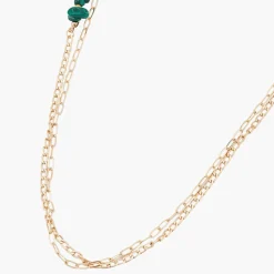 Collier Femme Balaboosté Fermoir T Avec Pierres Et Chaine - 3502456533103 Métal Vert