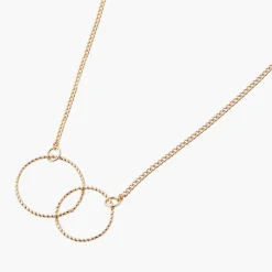 Collier Femme Balaboosté Fin Avec 2 Cercles Ciseles - 3502455709912 Métal Doré