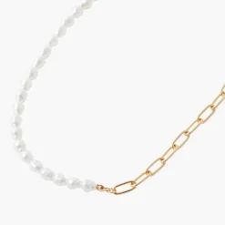 Collier Femme Balaboosté Fermoir T Perle Et Chaine - 3502456534742 Métal Doré