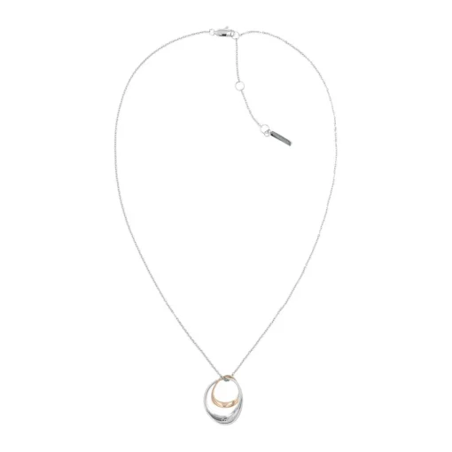 Collier Femme Calvin Klein Warped Rings - 35000008 Acier Argent, Doré rose