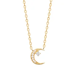 Collier femme croissant de lune plaqué or Maison de la Bijouterie UW35W645