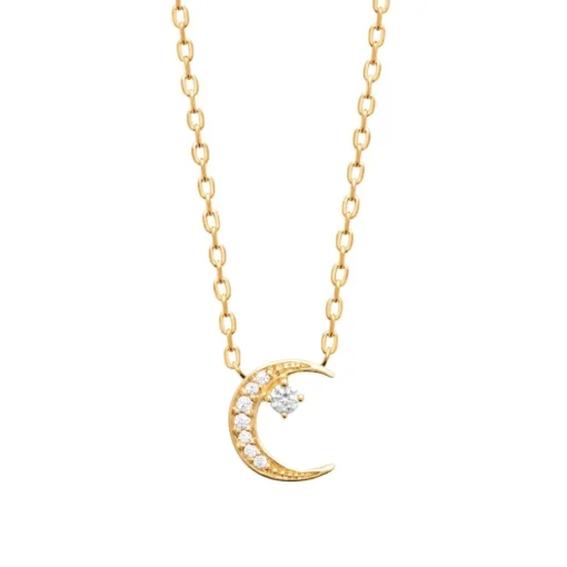 Collier femme croissant de lune plaqué or Maison de la Bijouterie UW35W645