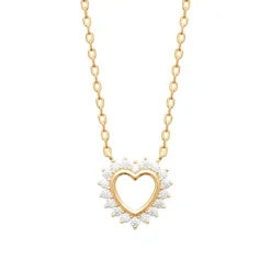 Collier femme cœur fantaisie plaqué or Maison de la Bijouterie UW3U6345