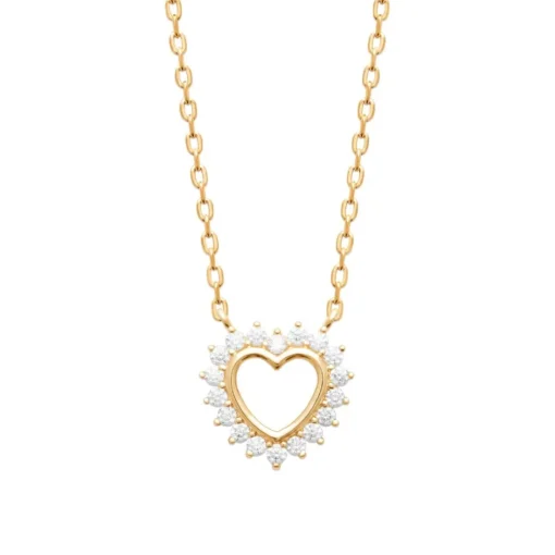 Collier femme cœur fantaisie plaqué or Maison de la Bijouterie UW3U6345