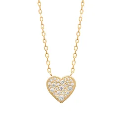 Collier femme cœur oxyde de zirconium plaqué or Maison de la Bijouterie UW3W5V45