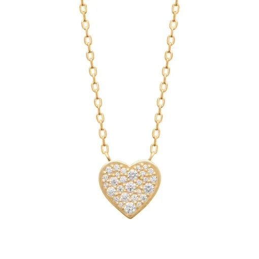 Collier femme cœur oxyde de zirconium plaqué or Maison de la Bijouterie UW3W5V45