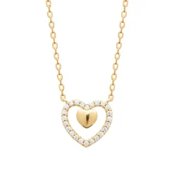 Collier femme cœur oxyde plaqué or Maison de la Bijouterie UW3U6045
